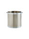 Zogometal Metallic Basket Wood Storage 34x34x35cm Silver