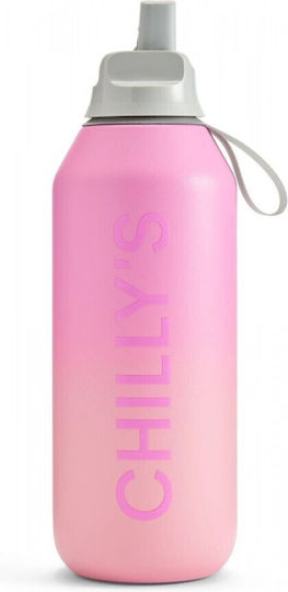 Chilly's Series 2 Flip Thermosflasche Rostfreier Stahl BPA-frei 500ml Ombre Sundown mit Stroh