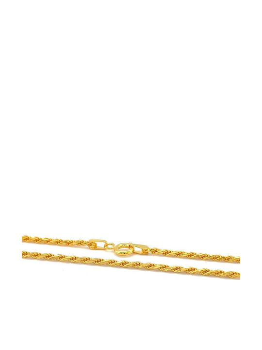 Drandakis Silver Chain Neck Spiral Gold-plated Length 55cm