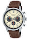 Casio Edifice Herrenuhr Chronograph Batterie mit Braun Metallarmband
