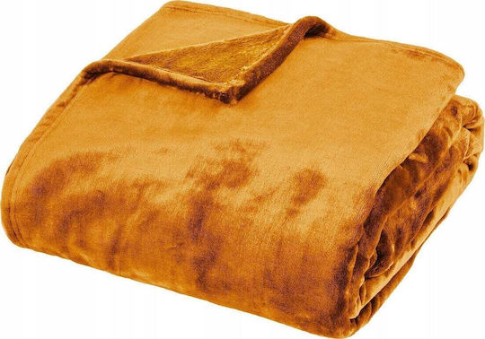 Atmosphera Cuddly Pătură Catifea Semi-dublă 180x230 cm Portocalie