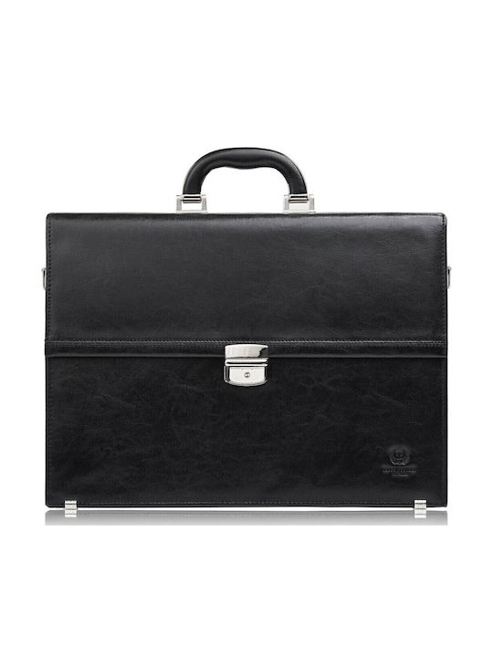 Leder Herrentasche Geldbörse Schwarz