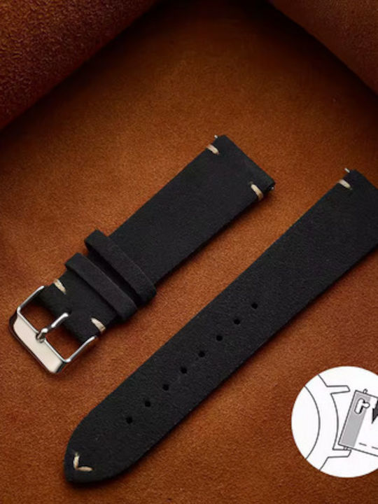 Leather Strap Black 22mm