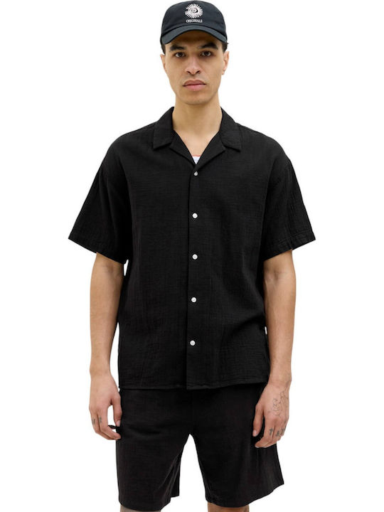 Jack & Jones Short-sleeved Cotton Shirt Black