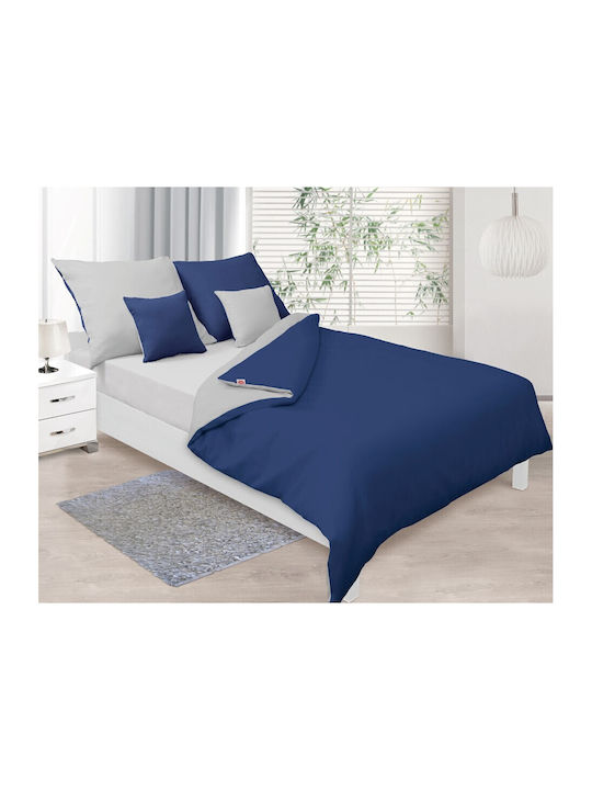 Matex Set Husă de Pilotă Bumbac Single cu Față de Pernă 160x200 Gray/navy