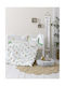 Nima Baby Bettbezug Set mit Kissenbezug Safari Friends White, Green 110x145cm.