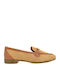 Δερμάτινα Γυναικεία Loafers σε Μπεζ Χρώμα