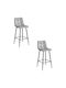 Scaune Bar cu spătar Tapițat cu Catifea Arceto Silver-gray 2buc 55x60x60buc