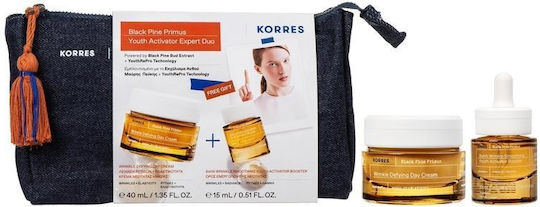 Korres Black Pine Primus Σετ Περιποίησης για Αντιγήρανση & Λάμψη 3τμχ
