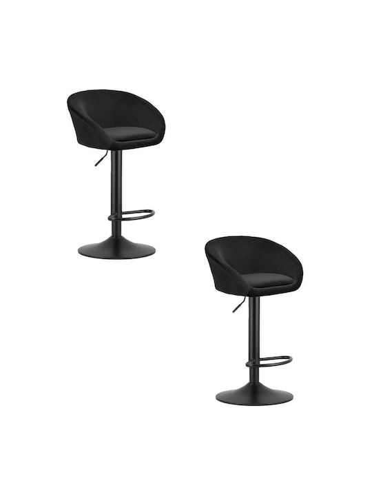 Stool Bar Upholstered with Velvet East Black 2p...