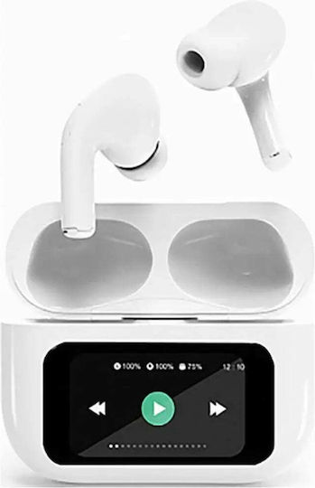 Gembird TWS-LCD-ANC-01 In-ear Bluetooth Handsfree Ακουστικά με Θήκη Φόρτισης Λευκά