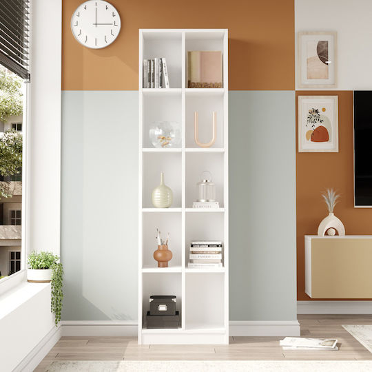 Βιβλιοθήκη Oteca Λευκή 51.1x25.4x180εκ.