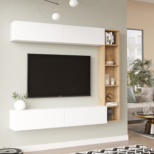 Wohnzimmer TV-Einheit Compo Natural-White L169.1xB25.8xH143.5cm Wohnzimmer TV-Einheit Compo Natural-White L169.1xB25.8xH143.5cm