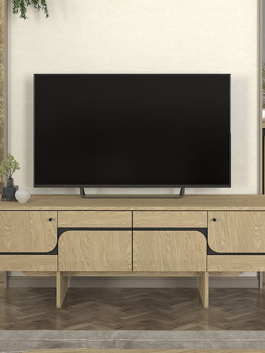 Σύνθετο Σαλονιού Lava Rota Oak - Ανθρακί Μ150xΒ35xΥ51.3εκ.