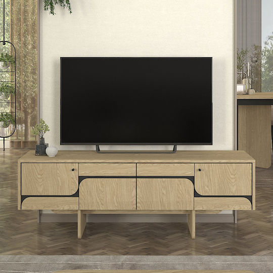 Wohnzimmer TV-Einheit Lava Rota Oak - Ανθρακί L150xB35xH51.3cm