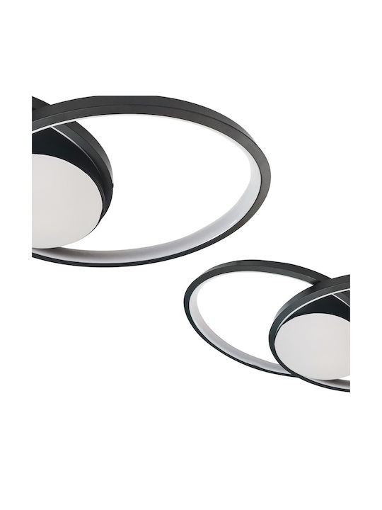 Eko Light Πλαφονιέρα Οροφής Μαύρη με Ενσωματωμένο LED
