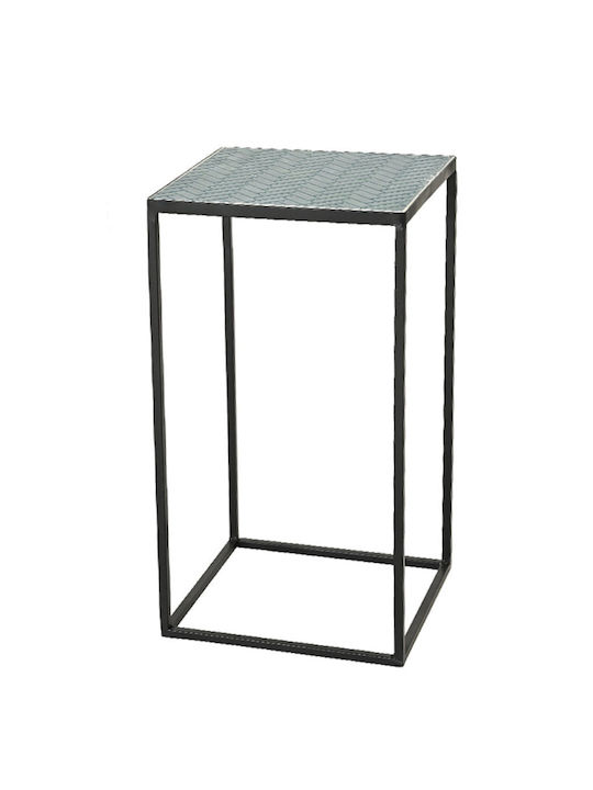 Square Side Table Metal Blue Mosaic L34xW34xH62cm.
