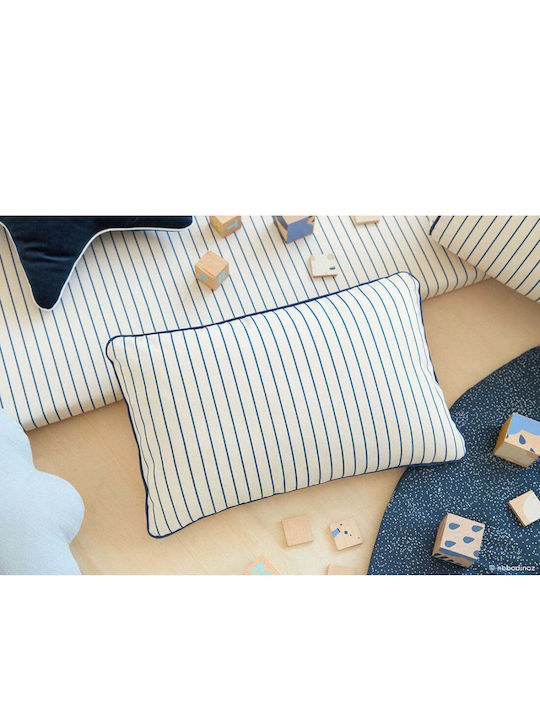 St Germain Pillow Jazz Blue Thin Stripes Natura...