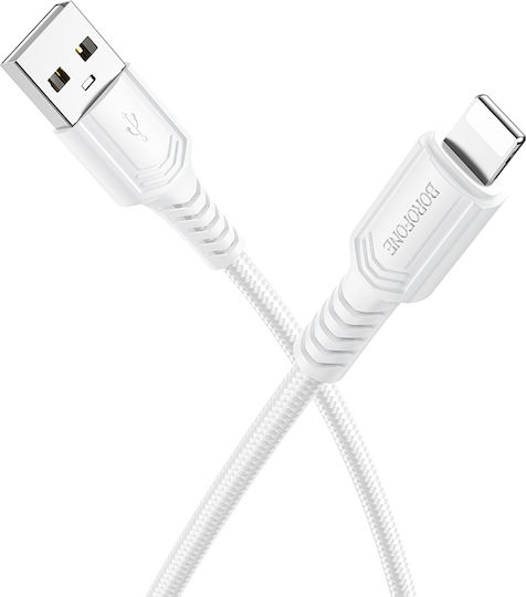 Borofone Редовна USB-A към Lightning кабел Бял 1м (2844)