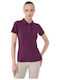 Damen Polo Bluse Kurzarm Lila