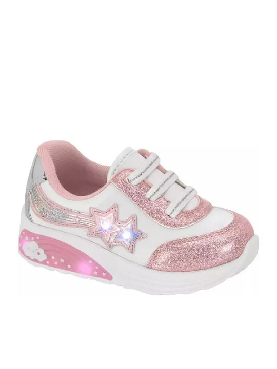 Παιδικά Sneakers με Φωτάκια Ροζ