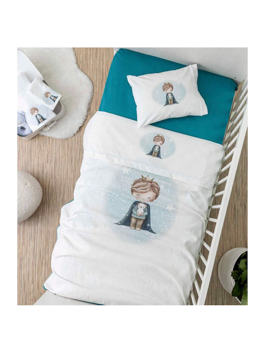 Borea Blanket Cot Little King Waffle White 110x140cm
