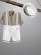 Baptism Suit for Boy Ecru-Beige 2921-1 New Life Nl-2921-1