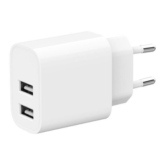 Gembird Зарядно без кабел с 2 USB-A порта Бял (TA-UC-2A12-01)
