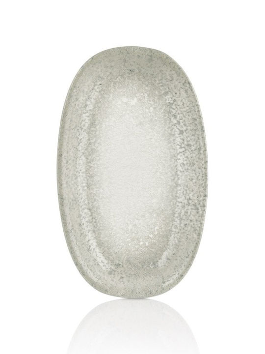 By Bone Serving Platter Oval made of Porcelain Gray 24x14.5cm