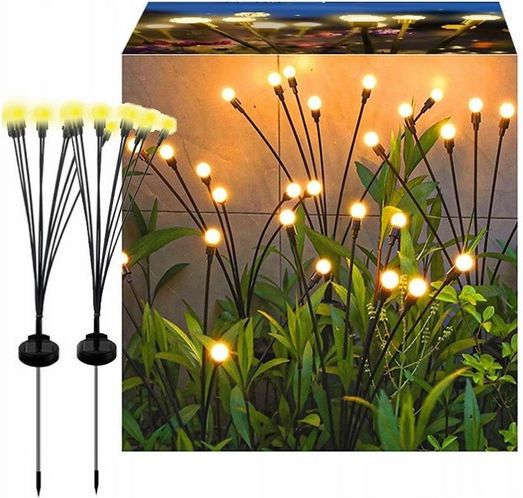 Lampă Solară de Grădină 6 Led Bile Decorative 2 Bucăți