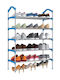 Metallic Shoe Organizer Blue 60x28x102cm