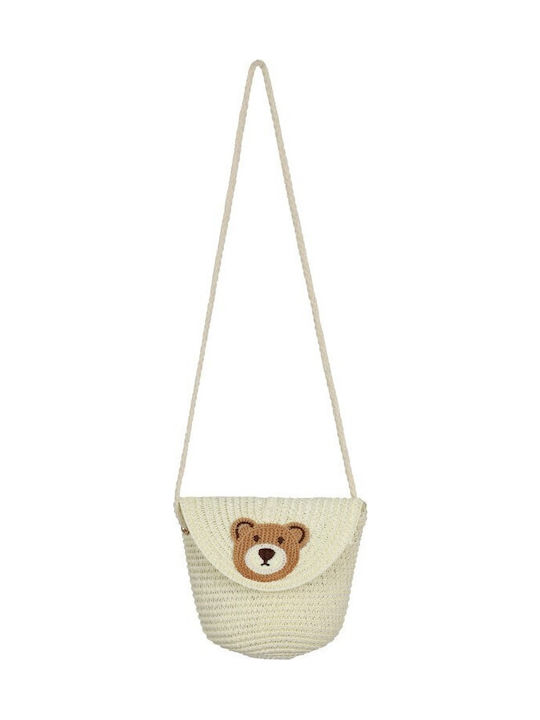 Kinder Strohbär Tasche Beige