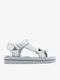 Flache Sandalen für Damen in Silber Farbe