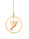 Nobodinoz Kinderwanddekoration Zimmer Mobile Rosa aus Holz Humming Bird 18.5x18.5cm