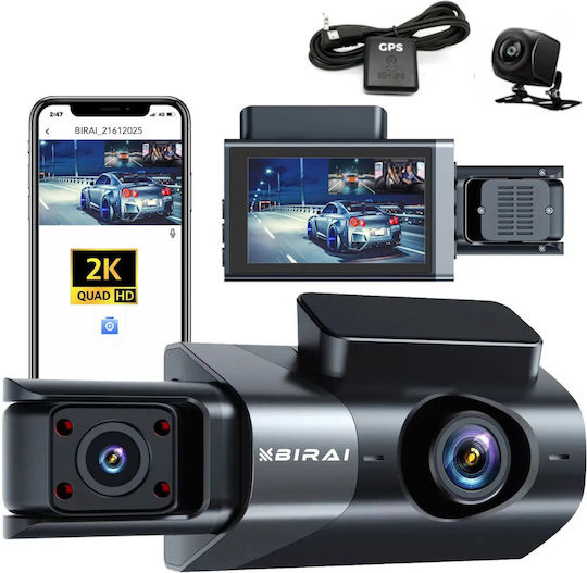 Σετ Καθρέπτης με Κάμερα DVR Αυτοκινήτου 1440P με Οθόνη 3.5" Wi-Fi, GPS & Κάμερα Οπισθοπορείας