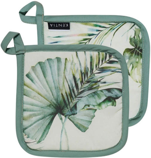 Kentia Palma Pot Holder Fabric Green 2pcs