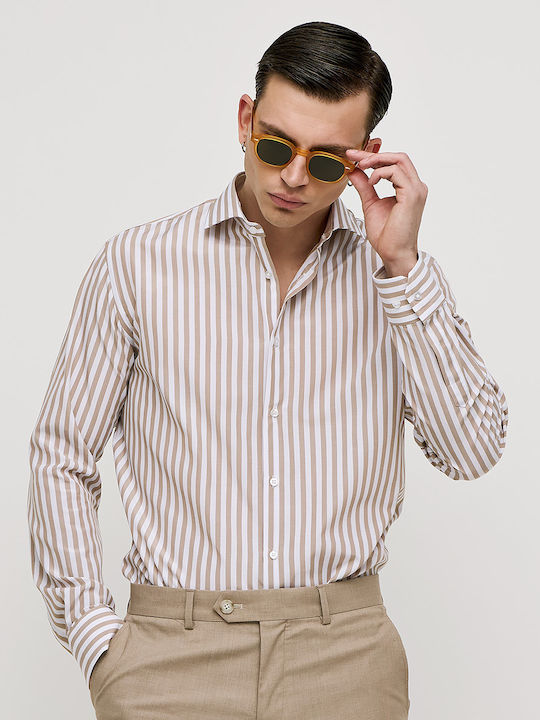 Sogo Langärmlig Baumwolle Hemd Beige