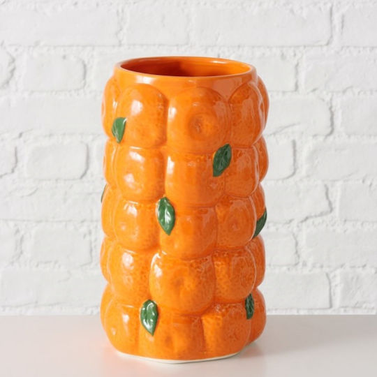 Boltze Decorative Vase Orange 16x16x27cm
