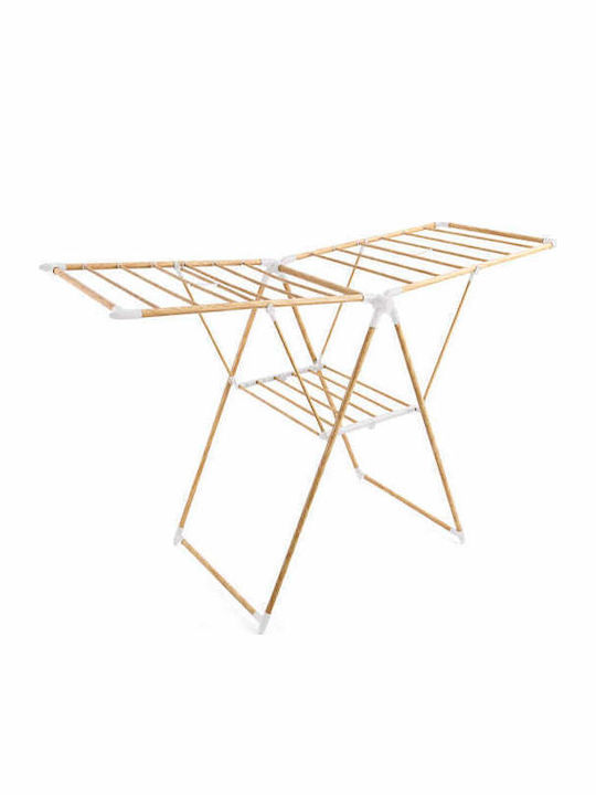 TnS Wooden Folding Floor Clothes Drying Rack 155x61cm