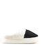 Black Warm Slippers with Fur Lining