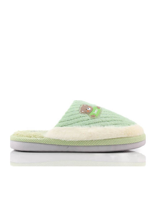 Lime Cozy Soft Bear Slippers