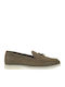 Δερμάτινα Γυναικεία Loafers σε Πράσινο Χρώμα