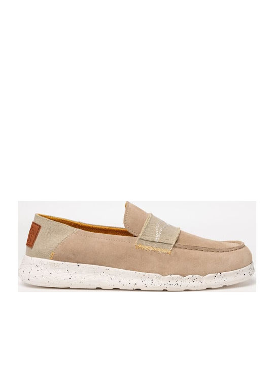 Alcyon Men's Leather Loafers Beige