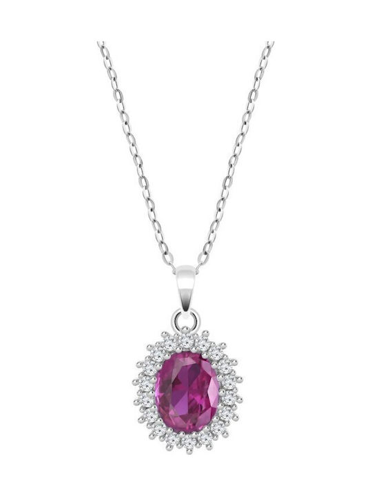 Lotus Watches Necklace from Silver with Zircon