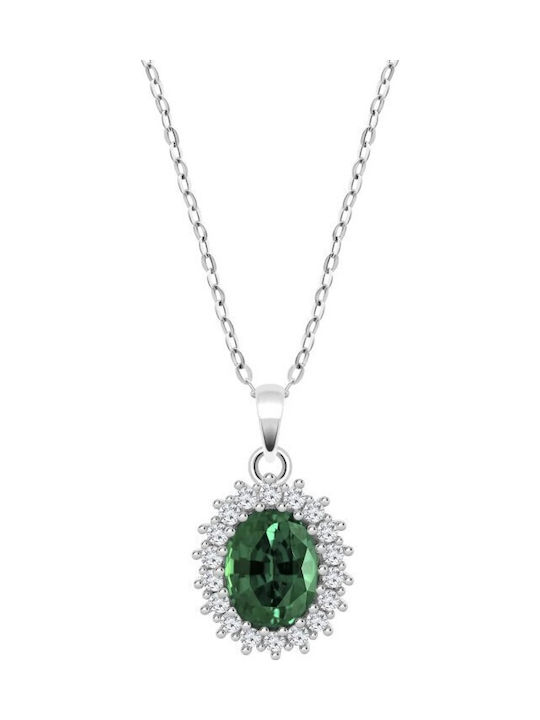 Lotus Watches Necklace from Silver with Zircon