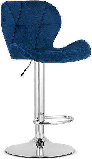 Hocker Bar Gepolstert mit Samt West Navy Velvet 34x45x47cm