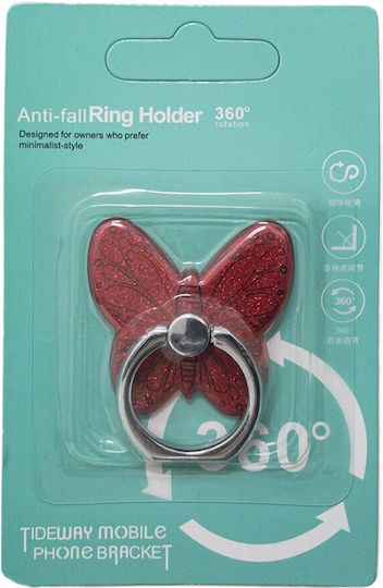Butterfly Glitter Desk Stand for Mobile in Red color