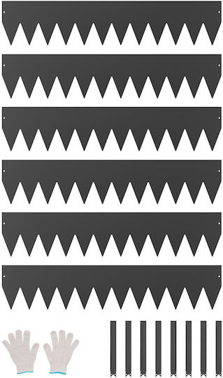 Vevor Metal Garden Hedge in Gray Color 20.3cm x 1.01m 6 Pieces