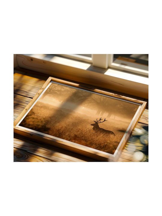 Poster Deer Pst25127 60cm X 90cm Μαύρο Ξύλινο Κάδρο