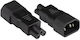 Alcasa IEC C14 / IEC C5 - IEC C14 / IEC C5 Cable 0.11m Μαύρο